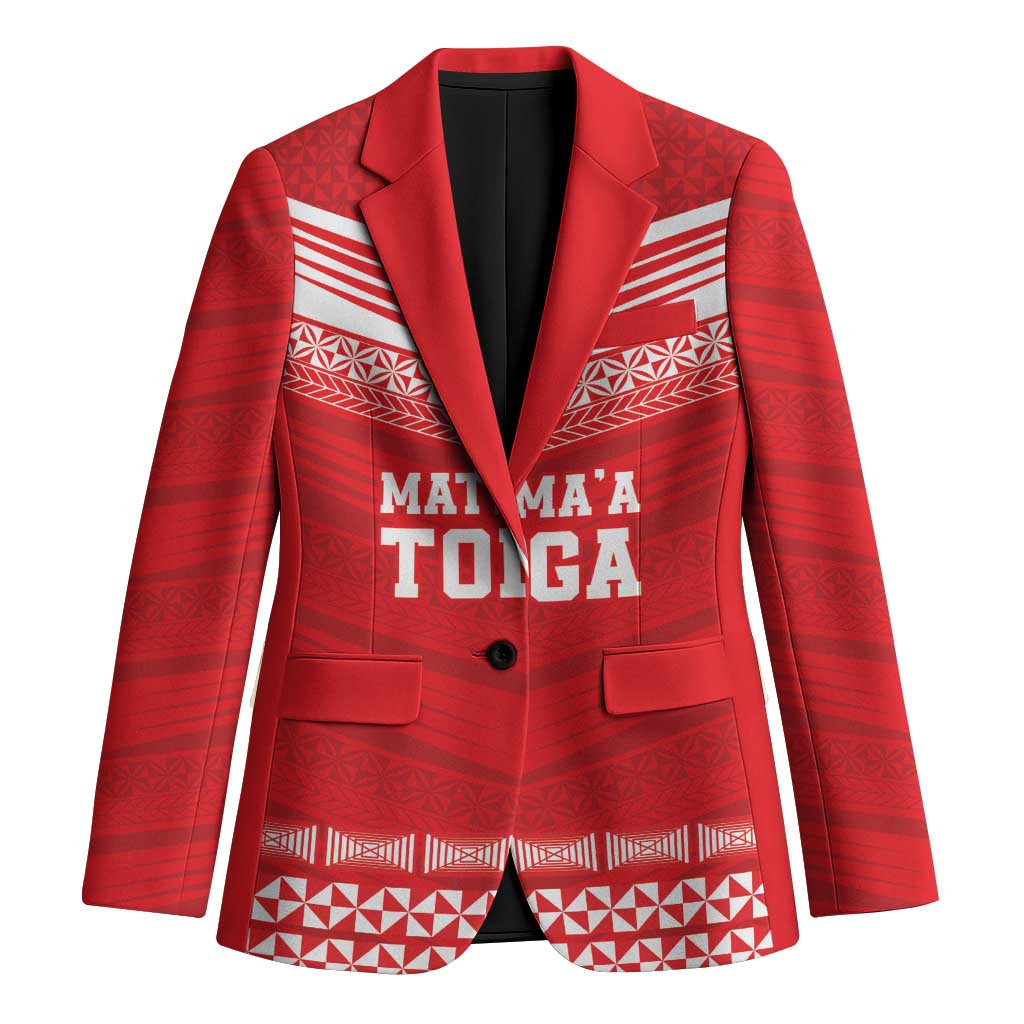 Custom Mate Ma'a Tonga Heritage Blazer Pacific Tribal Rugby Red Edition - Polynesian Pride