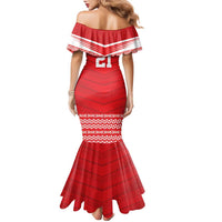 Custom Mate Ma'a Tonga Heritage Family Matching Mermaid Dress and Hawaiian Shirt Pacific Tribal Rugby Red Edition LT9 - Polynesian Pride