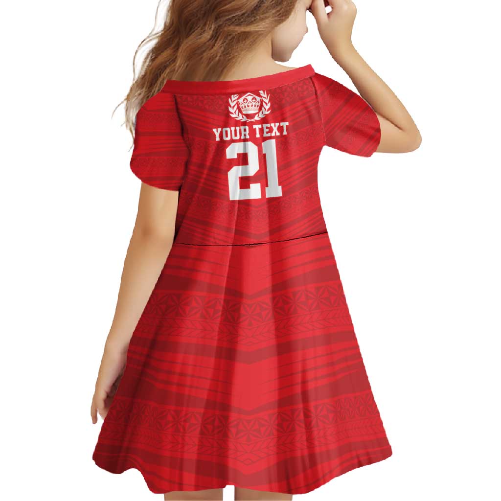 Custom Mate Ma'a Tonga Heritage Family Matching Summer Maxi Dress and Hawaiian Shirt Pacific Tribal Rugby Red Edition - Polynesian Pride