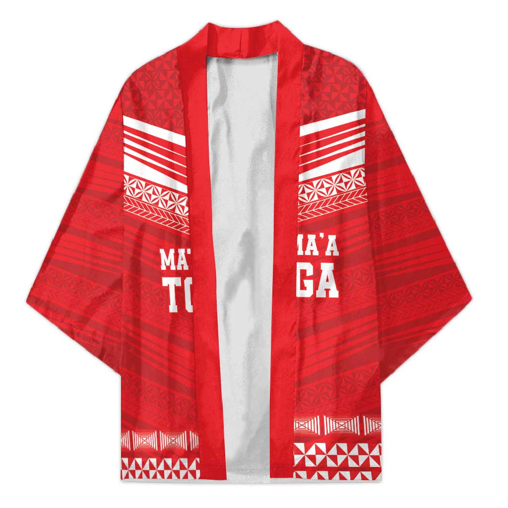 Custom Mate Ma'a Tonga Heritage Kimono Pacific Tribal Rugby Red Edition - Polynesian Pride