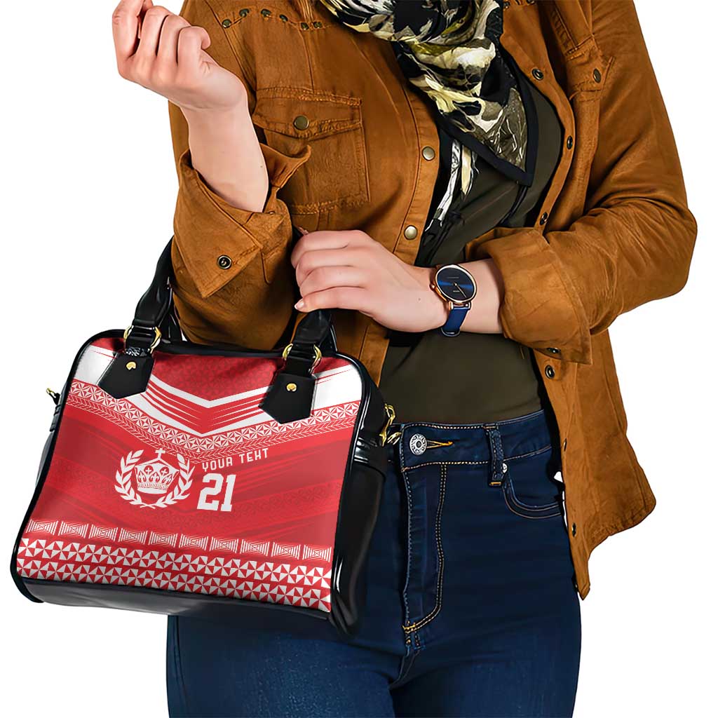 Custom Mate Ma'a Tonga Heritage Shoulder Handbag Pacific Tribal Rugby Red Edition - Polynesian Pride