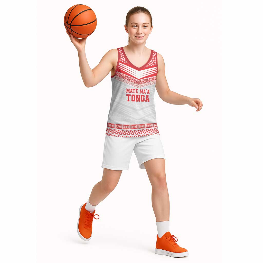 Custom Mate Ma'a Tonga Heritage Basketball Jersey Pacific Tribal Rugby White Edition - Polynesian Pride