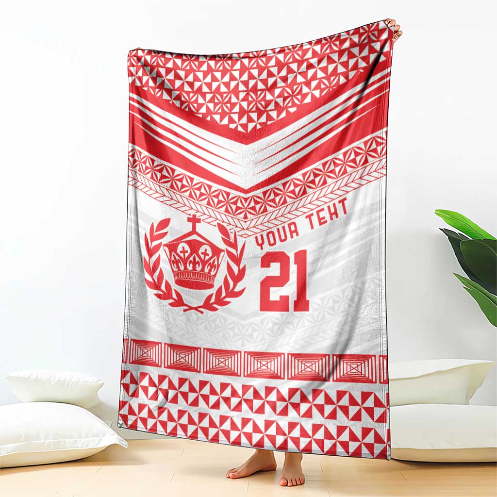 Custom Mate Ma'a Tonga Heritage Blanket Pacific Tribal Rugby White Edition LT9 - Polynesian Pride