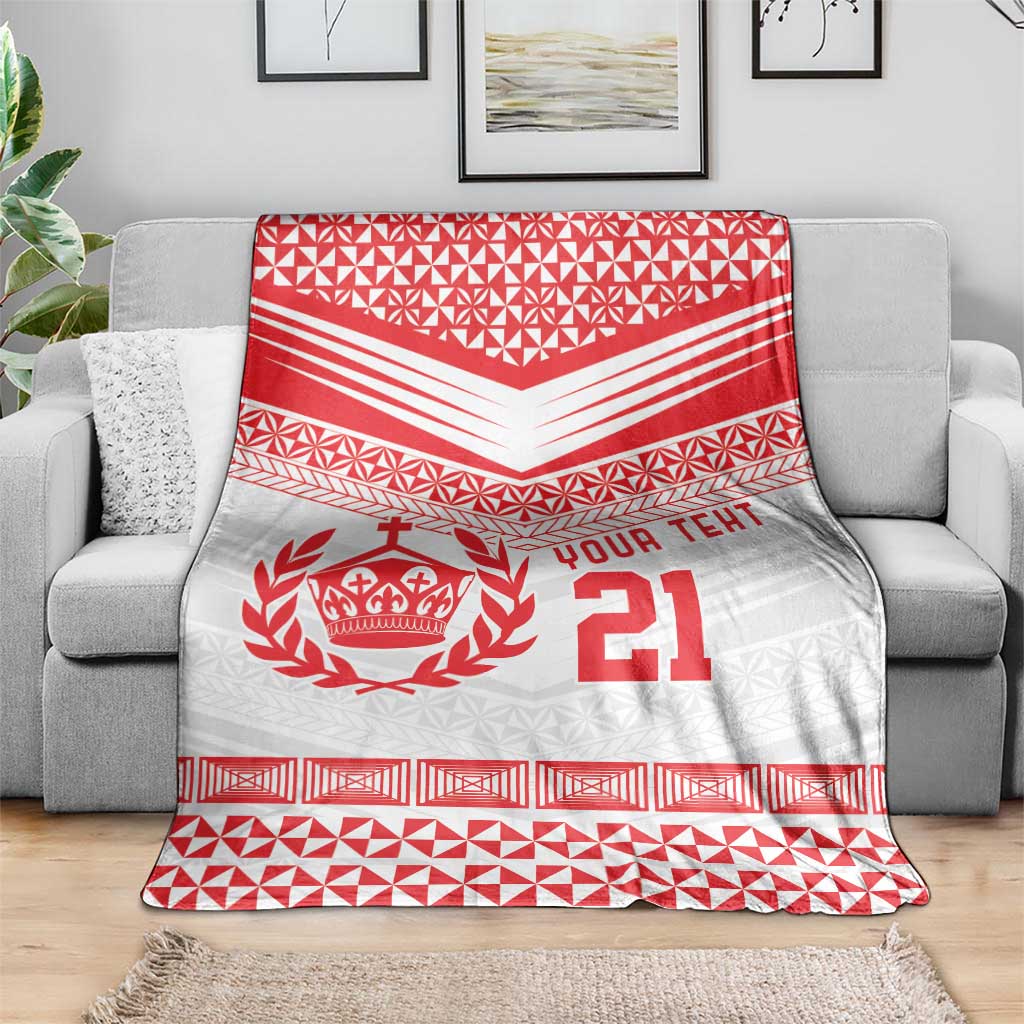 Custom Mate Ma'a Tonga Heritage Blanket Pacific Tribal Rugby White Edition LT9 - Polynesian Pride