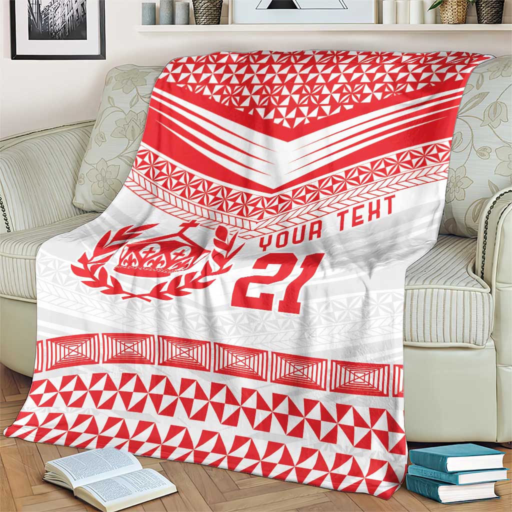 Custom Mate Ma'a Tonga Heritage Blanket Pacific Tribal Rugby White Edition LT9 - Polynesian Pride