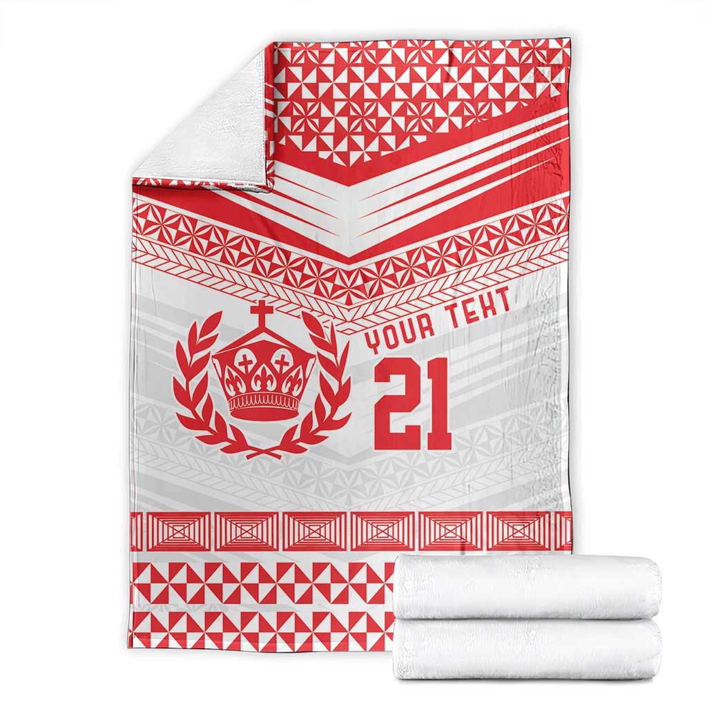 Custom Mate Ma'a Tonga Heritage Blanket Pacific Tribal Rugby White Edition LT9 - Polynesian Pride