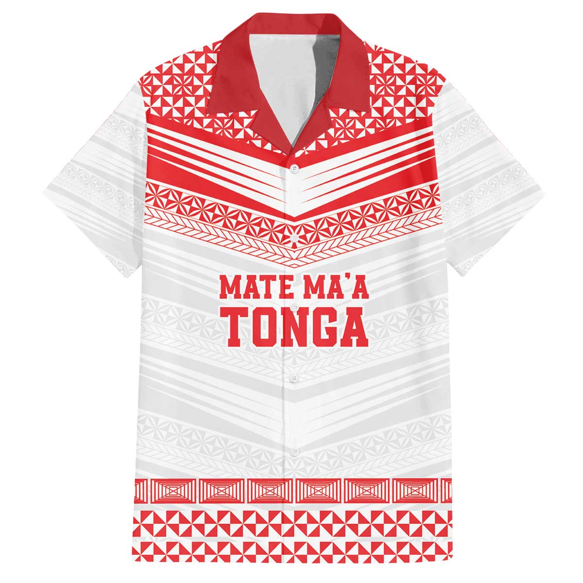 Custom Mate Ma'a Tonga Heritage Family Matching Off The Shoulder Long Sleeve Dress and Hawaiian Shirt Pacific Tribal Rugby White Edition LT9 Dad's Shirt - Short Sleeve White - Polynesian Pride