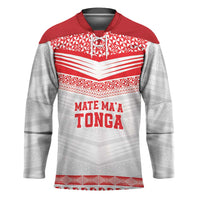 Custom Mate Ma'a Tonga Heritage Hockey Jersey Pacific Tribal Rugby White Edition - Polynesian Pride