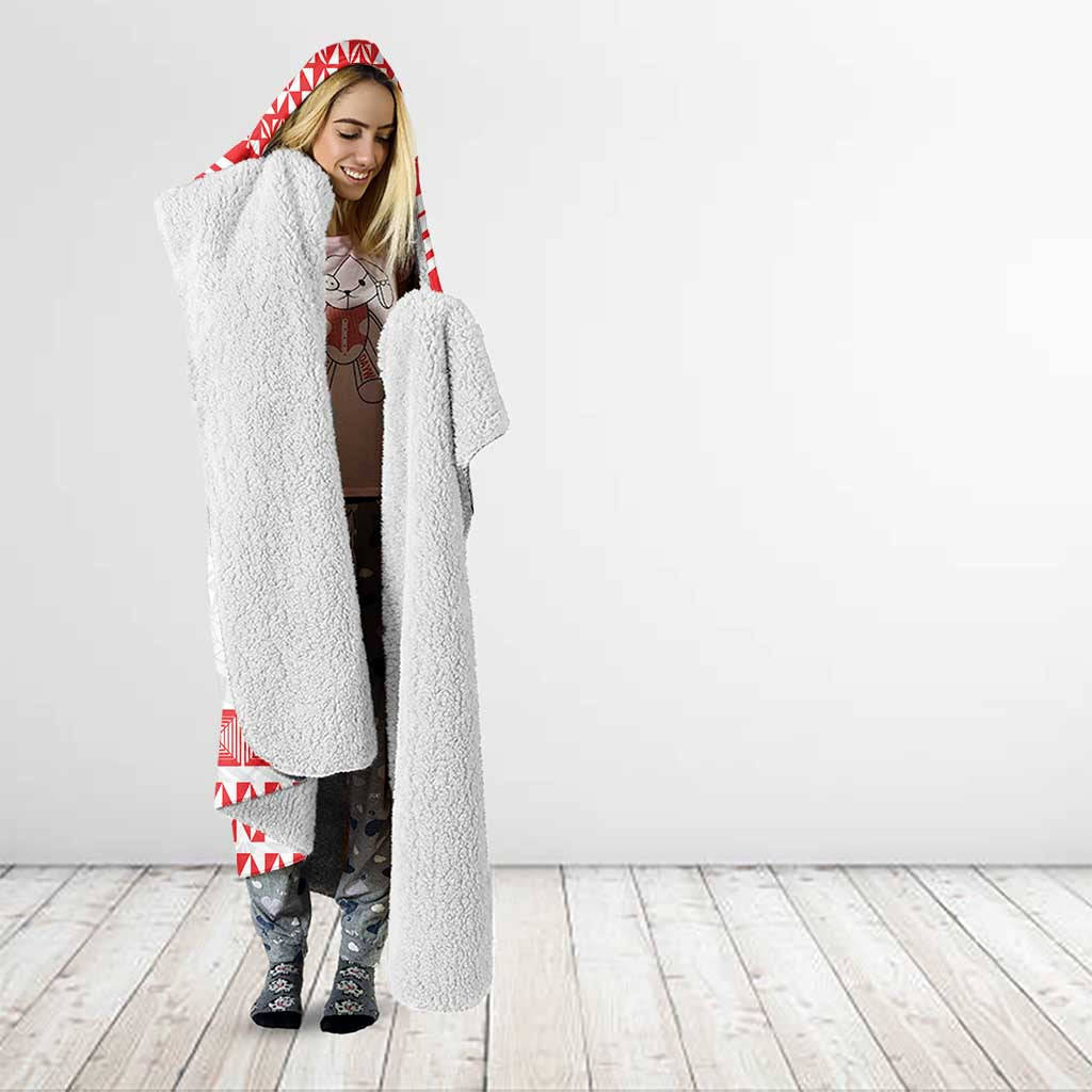 Custom Mate Ma'a Tonga Heritage Hooded Blanket Pacific Tribal Rugby White Edition - Polynesian Pride