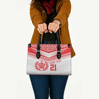 Custom Mate Ma'a Tonga Heritage Leather Bag Pacific Tribal Rugby White Edition - Polynesian Pride