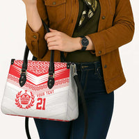Custom Mate Ma'a Tonga Heritage Leather Bag Pacific Tribal Rugby White Edition - Polynesian Pride