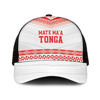 Mate Ma'a Tonga Heritage Mesh Trucker Cap Pacific Tribal Rugby White Edition - Polynesian Pride