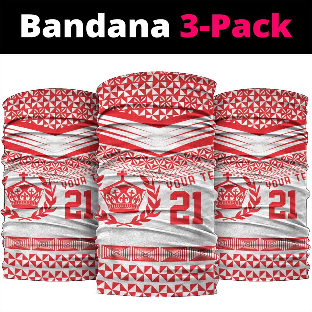 Custom Mate Ma'a Tonga Heritage Neck Gaiter Pacific Tribal Rugby White Edition - Polynesian Pride