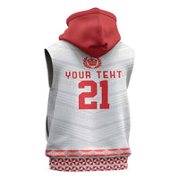 Custom Mate Ma'a Tonga Heritage Sleeveless Hoodie Pacific Tribal Rugby White Edition LT9 - Polynesian Pride