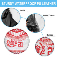 Custom Mate Ma'a Tonga Heritage Spare Tire Cover Pacific Tribal Rugby White Edition - Polynesian Pride