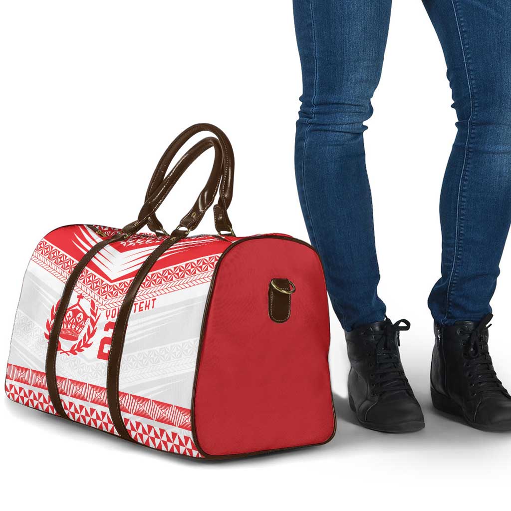 Custom Mate Ma'a Tonga Heritage Travel Bag Pacific Tribal Rugby White Edition - Polynesian Pride