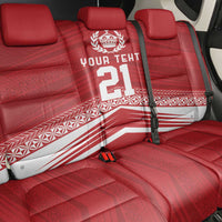 Custom Pacific Rugby Spirit Back Car Seat Cover Tonga Ngatu Pride Red Edition LT9 - Polynesian Pride