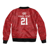 Custom Pacific Rugby Spirit Bomber Jacket Tonga Ngatu Pride Red Edition - Polynesian Pride