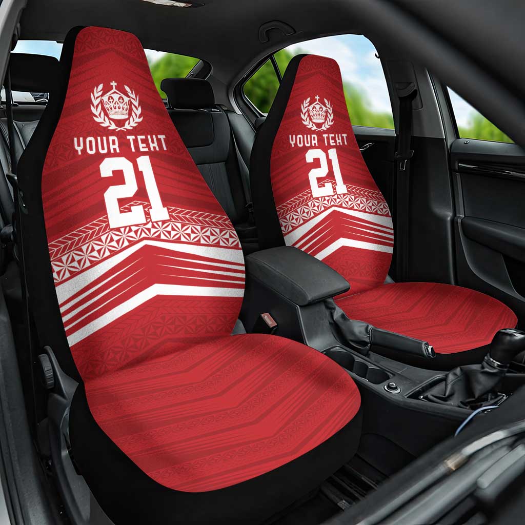 Custom Pacific Rugby Spirit Car Seat Cover Tonga Ngatu Pride Red Edition LT9 One Size Red - Polynesian Pride