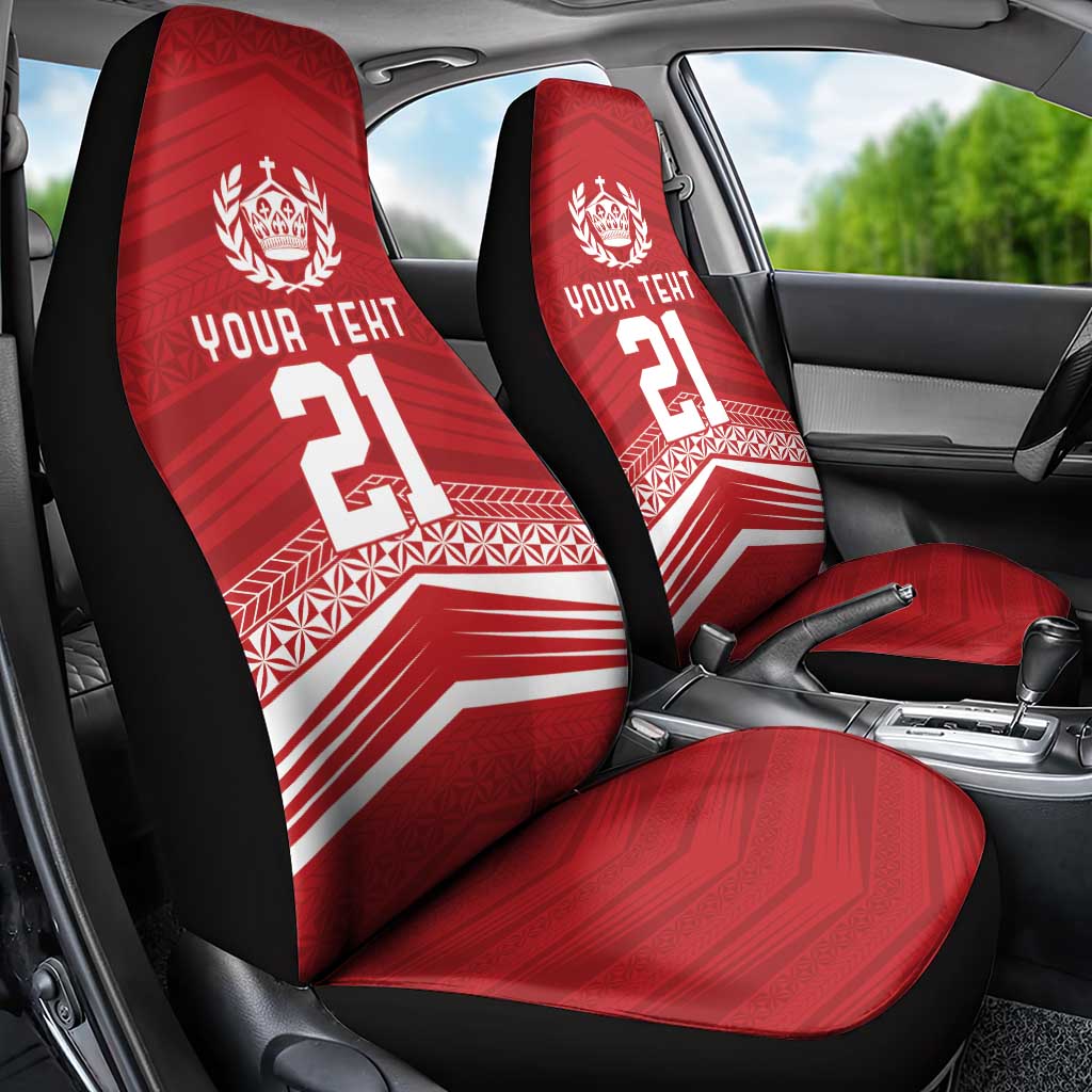 Custom Pacific Rugby Spirit Car Seat Cover Tonga Ngatu Pride Red Edition LT9 - Polynesian Pride
