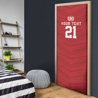 Custom Pacific Rugby Spirit Door Cover Tonga Ngatu Pride Red Edition LT9 - Polynesian Pride