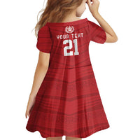 Custom Pacific Rugby Spirit Family Matching Long Sleeve Bodycon Dress and Hawaiian Shirt Tonga Ngatu Pride Red Edition LT9 - Polynesian Pride