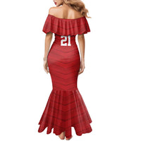 Custom Pacific Rugby Spirit Family Matching Mermaid Dress and Hawaiian Shirt Tonga Ngatu Pride Red Edition LT9 - Polynesian Pride