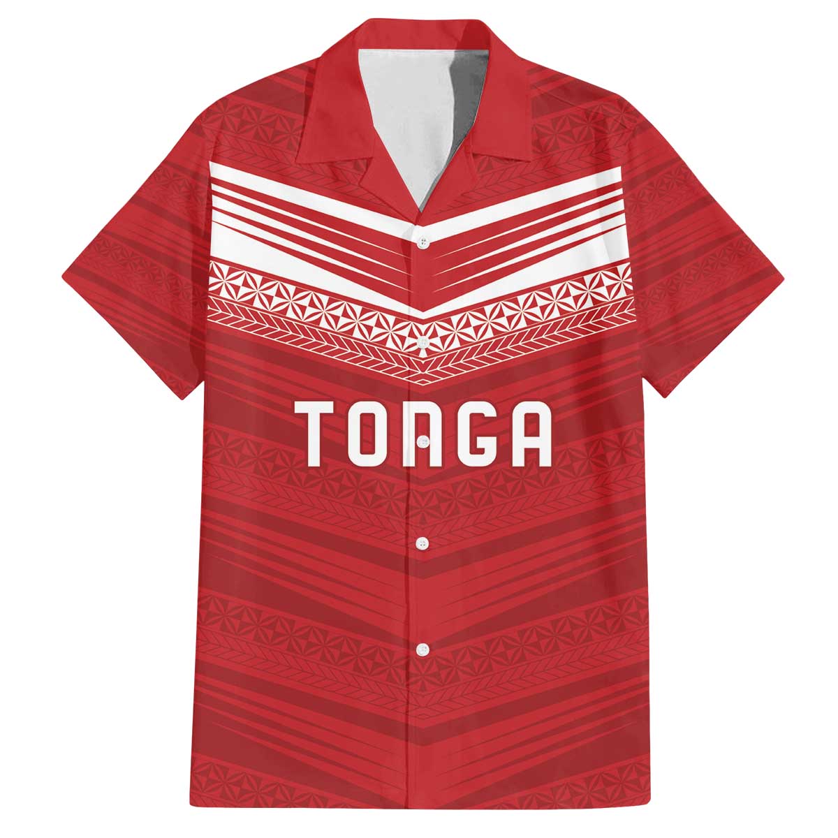 Custom Pacific Rugby Spirit Family Matching Off The Shoulder Long Sleeve Dress and Hawaiian Shirt Tonga Ngatu Pride Red Edition LT9 Dad's Shirt - Short Sleeve Red - Polynesian Pride