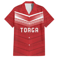 Custom Pacific Rugby Spirit Family Matching Short Sleeve Bodycon Dress and Hawaiian Shirt Tonga Ngatu Pride Red Edition LT9 Dad's Shirt - Short Sleeve Red - Polynesian Pride