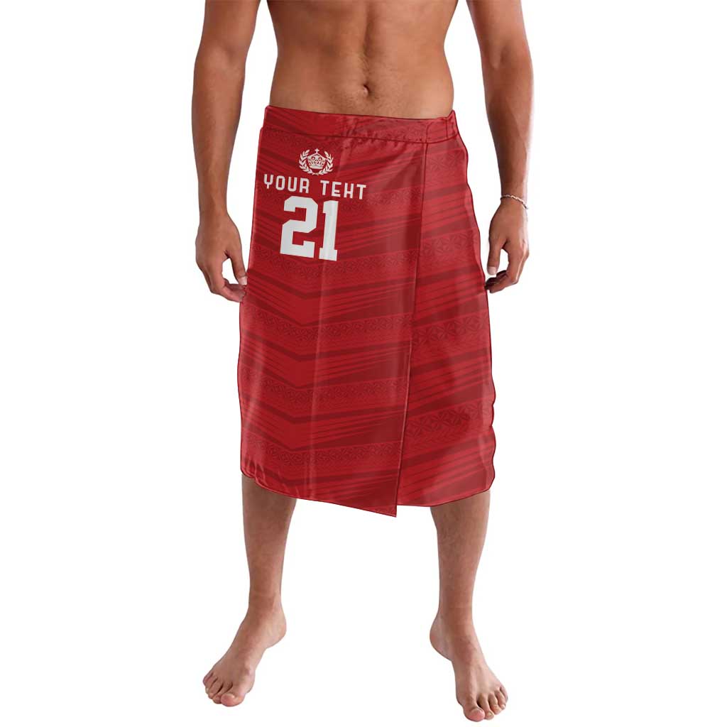 Custom Pacific Rugby Spirit Lavalava Tonga Ngatu Pride Red Edition - Polynesian Pride