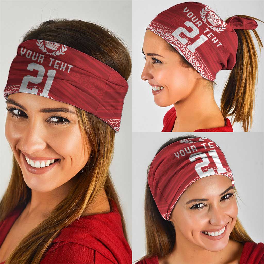 Custom Pacific Rugby Spirit Neck Gaiter Tonga Ngatu Pride Red Edition - Polynesian Pride