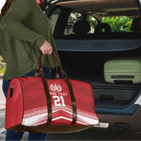 Custom Pacific Rugby Spirit Travel Bag Tonga Ngatu Pride Red Edition - Polynesian Pride
