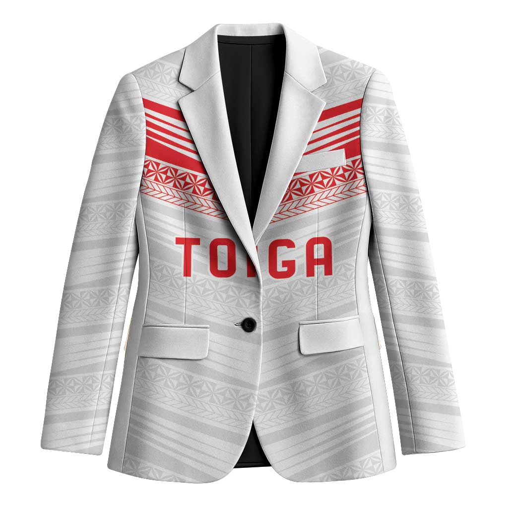 Custom Pacific Rugby Spirit Blazer Tonga Ngatu Pride White Edition - Polynesian Pride