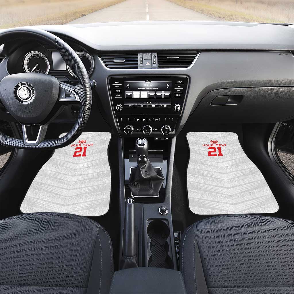 Custom Pacific Rugby Spirit Car Mats Tonga Ngatu Pride White Edition - Polynesian Pride