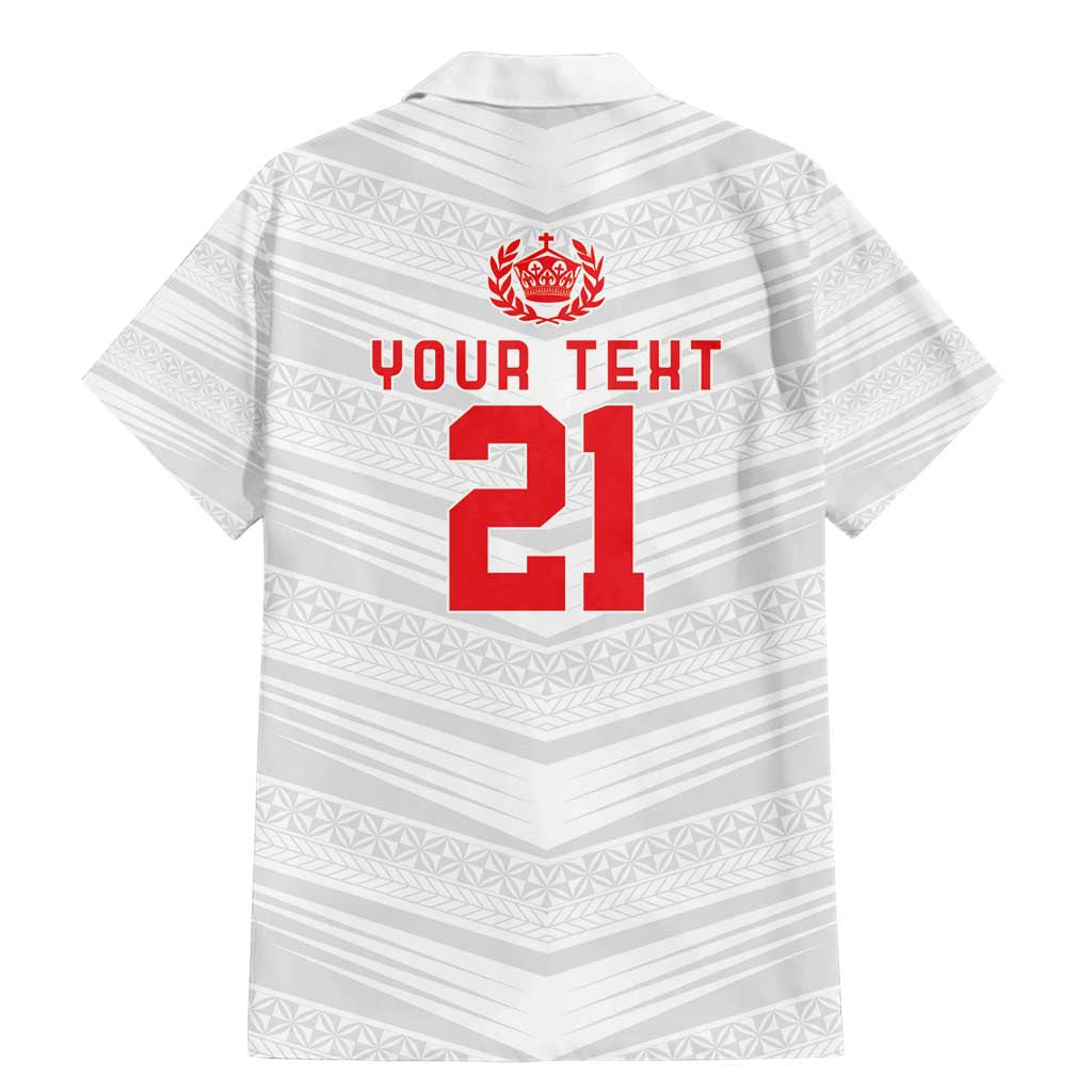 Custom Pacific Rugby Spirit Family Matching Mermaid Dress and Hawaiian Shirt Tonga Ngatu Pride White Edition LT9 - Polynesian Pride