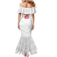 Custom Pacific Rugby Spirit Family Matching Mermaid Dress and Hawaiian Shirt Tonga Ngatu Pride White Edition LT9 - Polynesian Pride