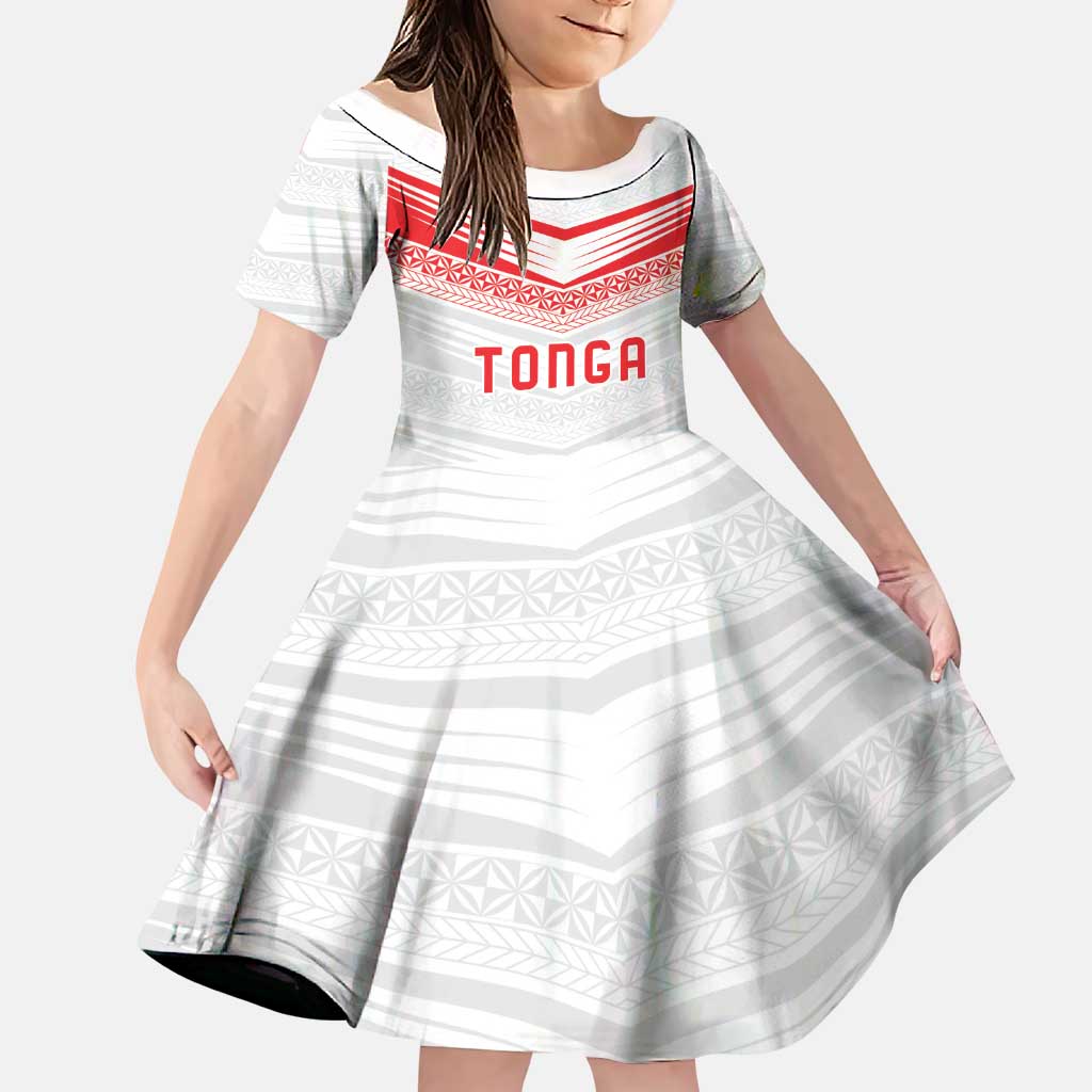 Custom Pacific Rugby Spirit Family Matching Puletasi and Hawaiian Shirt Tonga Ngatu Pride White Edition - Polynesian Pride