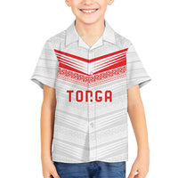 Custom Pacific Rugby Spirit Family Matching Summer Maxi Dress and Hawaiian Shirt Tonga Ngatu Pride White Edition - Polynesian Pride