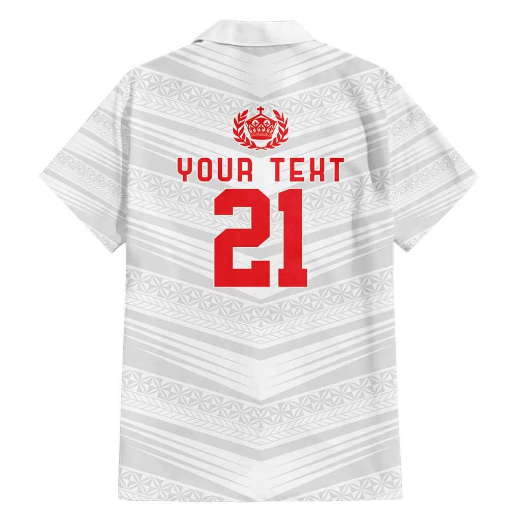 Custom Pacific Rugby Spirit Family Matching Tank Maxi Dress and Hawaiian Shirt Tonga Ngatu Pride White Edition - Polynesian Pride