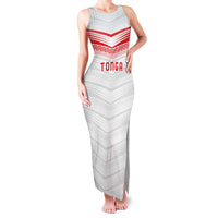 Custom Pacific Rugby Spirit Family Matching Tank Maxi Dress and Hawaiian Shirt Tonga Ngatu Pride White Edition - Polynesian Pride