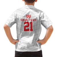 Custom Pacific Rugby Spirit Kid Hawaiian Shirt Tonga Ngatu Pride White Edition - Polynesian Pride