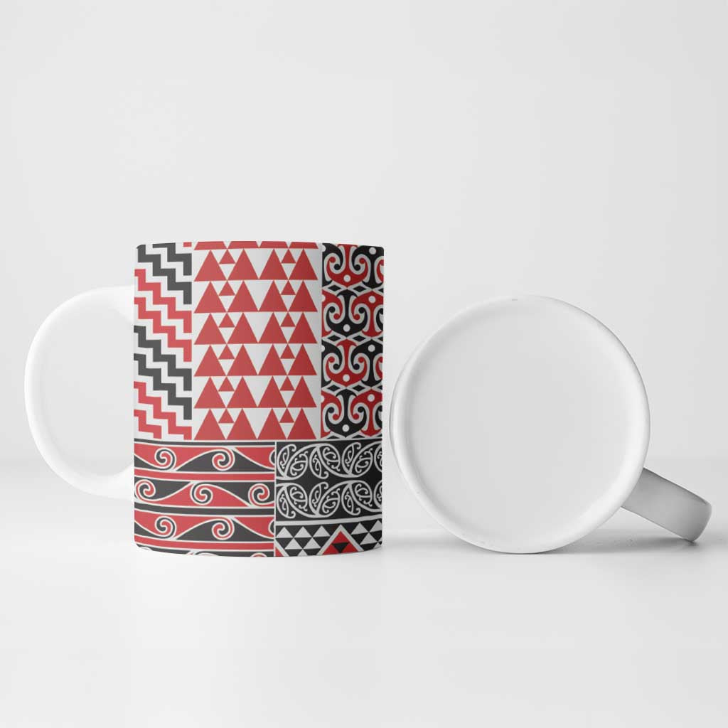 Aotearoa Kowhaiwhai Taniko Patchwork Motifs Ceramic Mug - Polynesian Pride