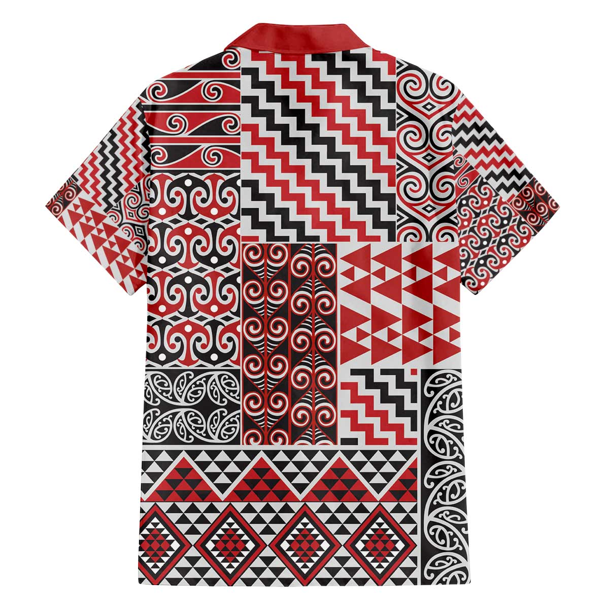 Aotearoa Kowhaiwhai Taniko Patchwork Motifs Family Matching Off The Shoulder Long Sleeve Dress and Hawaiian Shirt LT9 - Polynesian Pride