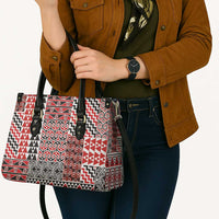 Aotearoa Kowhaiwhai Taniko Patchwork Motifs Leather Bag - Polynesian Pride