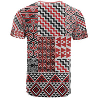Aotearoa Kowhaiwhai Taniko Patchwork Motifs T Shirt