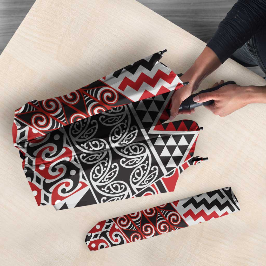 Aotearoa Kowhaiwhai Taniko Patchwork Motifs Umbrella - Polynesian Pride