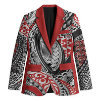 Aotearoa Maori Rugby Tribal Tattoo Blazer Kowhaiwhai Taniko Patchwork Motifs - Polynesian Pride