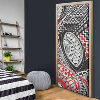 Aotearoa Maori Rugby Tribal Tattoo Door Cover Kowhaiwhai Taniko Patchwork Motifs - Polynesian Pride