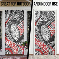 Aotearoa Maori Rugby Tribal Tattoo Door Cover Kowhaiwhai Taniko Patchwork Motifs - Polynesian Pride