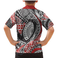 Aotearoa Maori Rugby Tribal Tattoo Family Matching Mermaid Dress and Hawaiian Shirt Kowhaiwhai Taniko Patchwork Motifs LT9 - Polynesian Pride